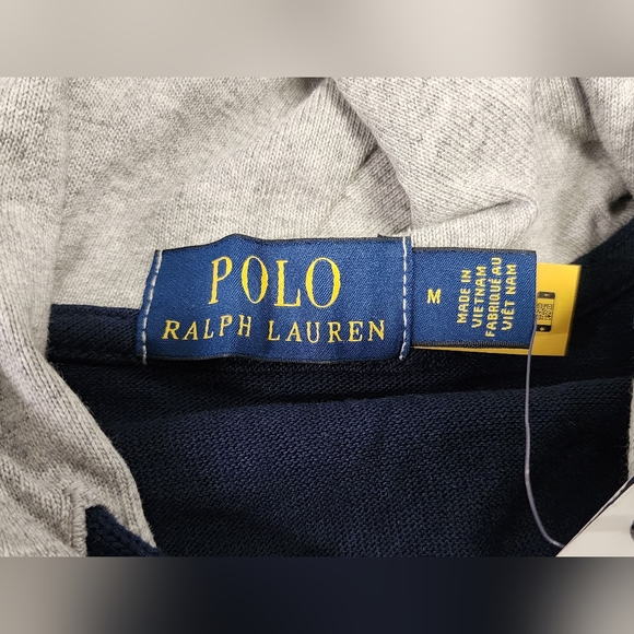 Polo Ralph Lauren Men's Navy Logo Graphic Baseball Hooded T-Shirt Size M - Picture 10 of 15